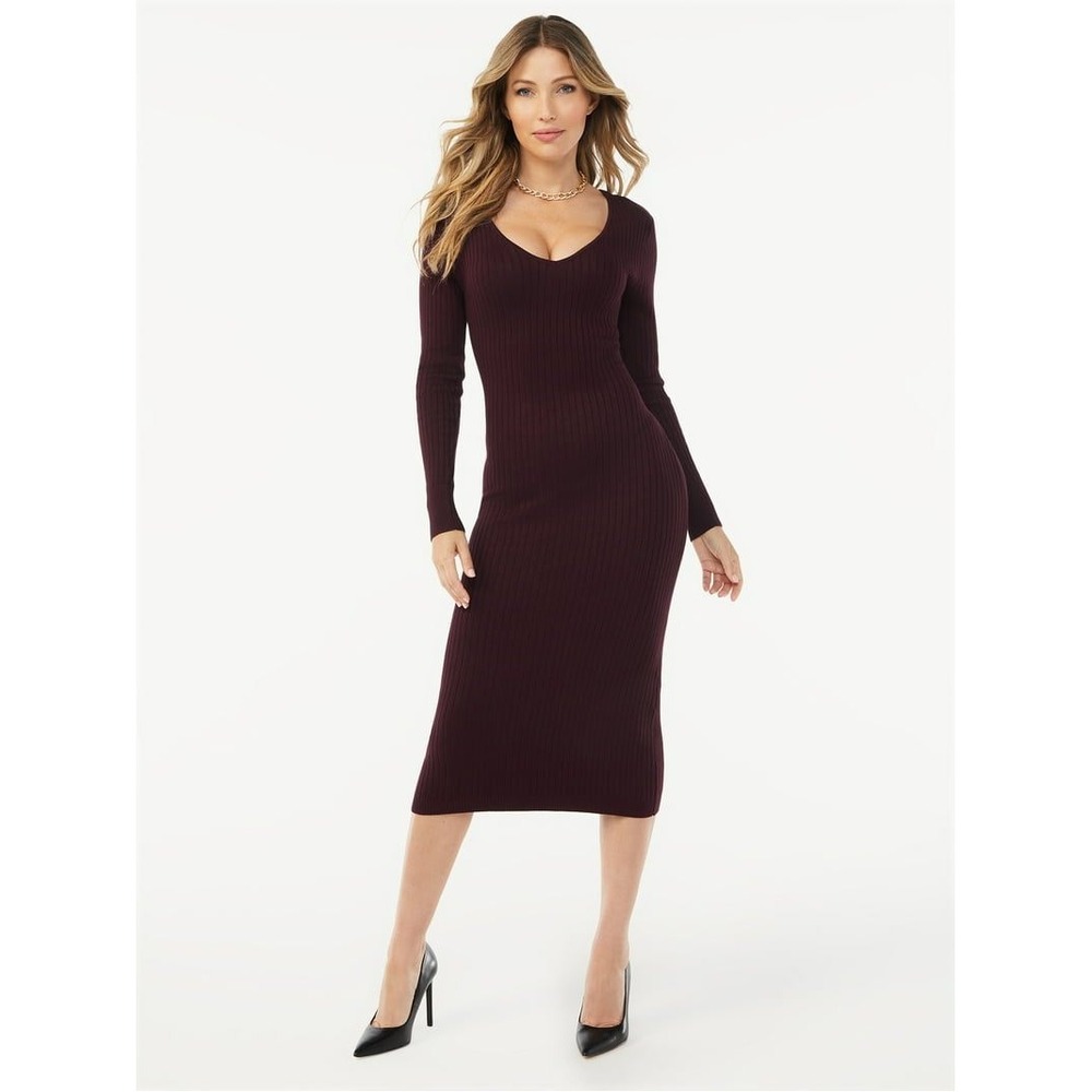NWT Sofia‎ Jeans by Sofia Vergara Women's Medium Back Twist Sweater Midi Dress